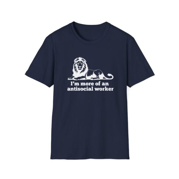 AntiSocial Worker - Unisex Softstyle T-Shirt - Image 2