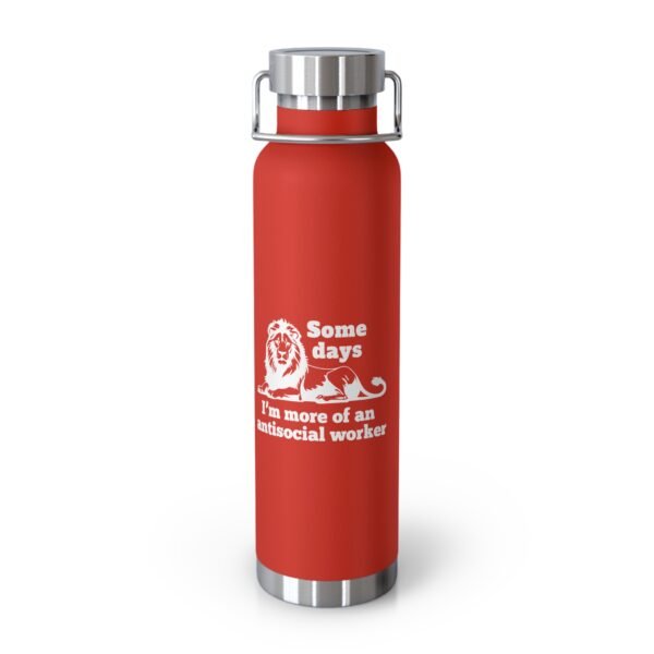 AntiSocial Worker - Copper Vacuum Insulated Bottle, 22oz - Image 10