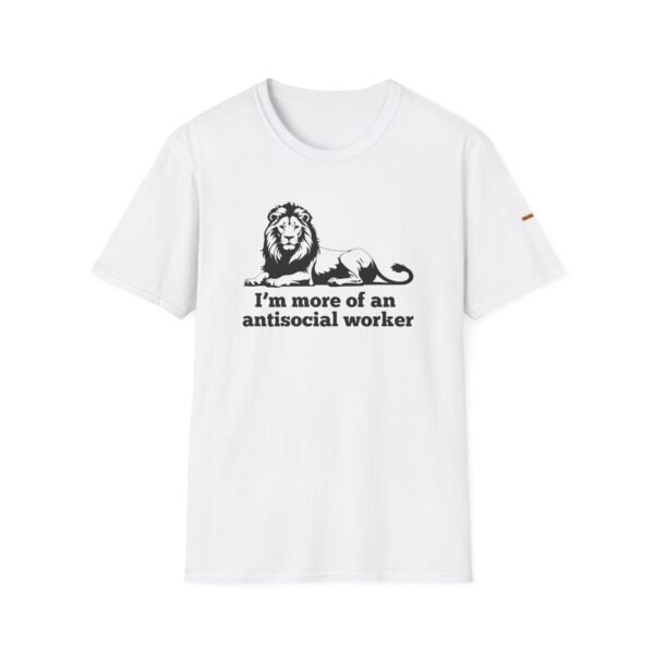 AntiSocial Worker - Unisex Softstyle T-Shirt - Image 3