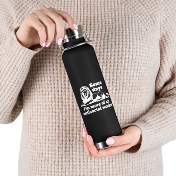 AntiSocial Worker - Copper Vacuum Insulated Bottle, 22oz - Image 2