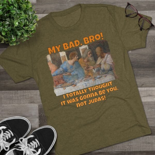 Funny Apostle Betrayer Tee - Unisex Tri-Blend Crew - Image 3