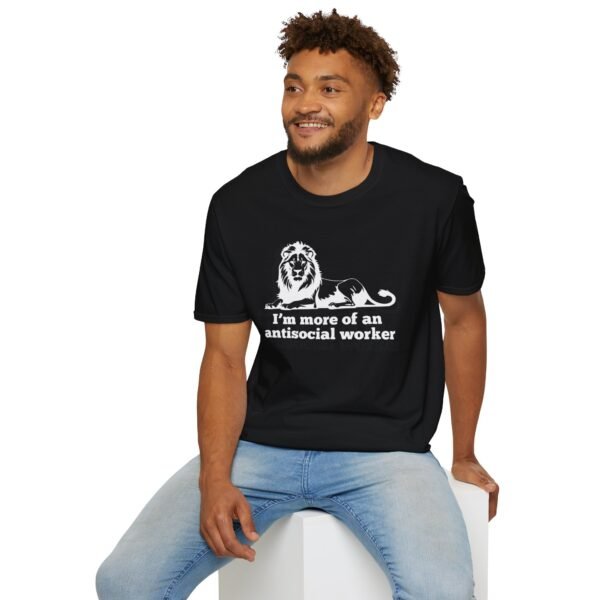 AntiSocial Worker - Unisex Softstyle T-Shirt - Image 8