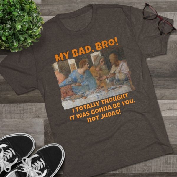 Funny Apostle Betrayer Tee - Unisex Tri-Blend Crew - Image 2