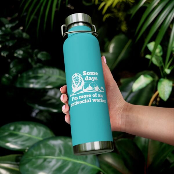 AntiSocial Worker - Copper Vacuum Insulated Bottle, 22oz - Image 4