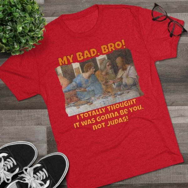 Funny Apostle Betrayer Tee - Unisex Tri-Blend Crew - Image 6