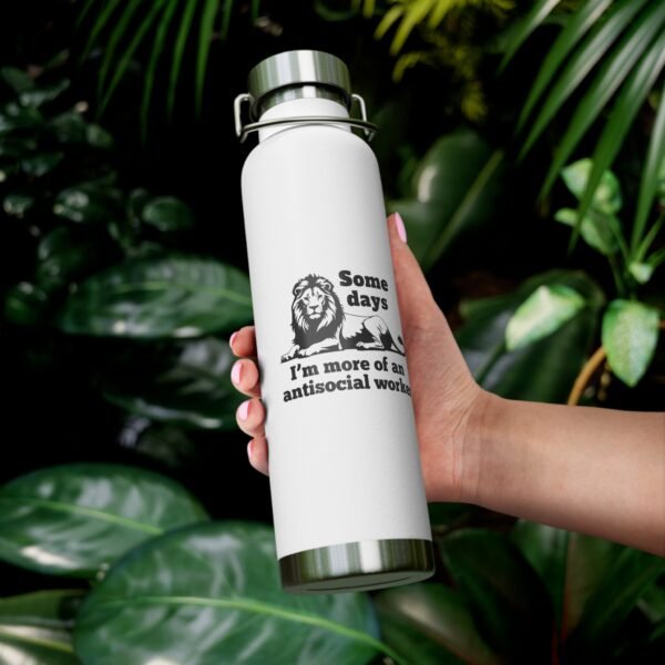 AntiSocial Worker - Copper Vacuum Insulated Bottle, 22oz - Image 5