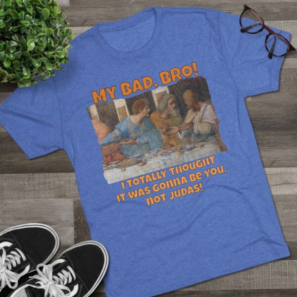 Funny Apostle Betrayer Tee - Unisex Tri-Blend Crew - Image 4