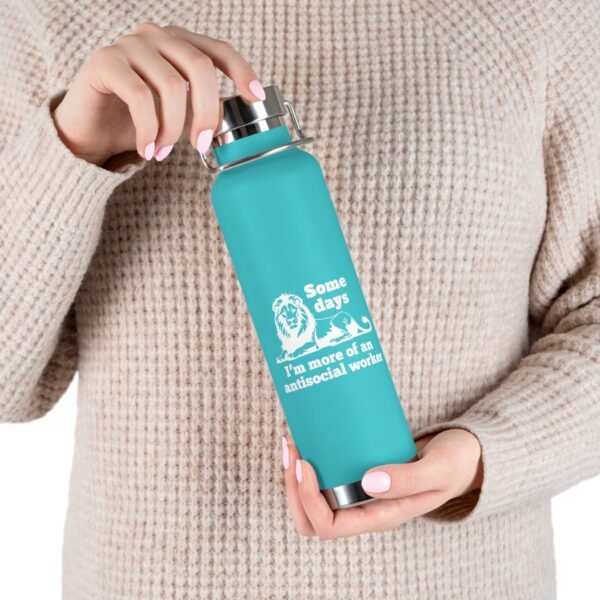 AntiSocial Worker - Copper Vacuum Insulated Bottle, 22oz - Image 5