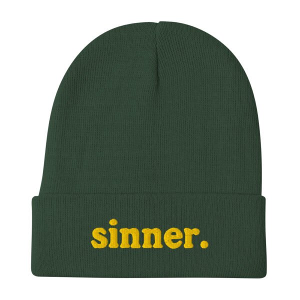 Sinner - recovery - repentance - humor - Embroidered Beanie - Image 4