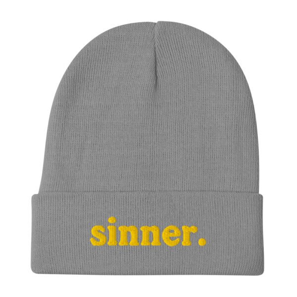 Sinner - recovery - repentance - humor - Embroidered Beanie - Image 5