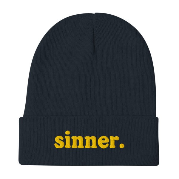 Sinner - recovery - repentance - humor - Embroidered Beanie - Image 2